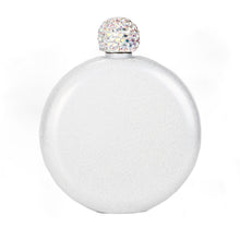 Load image into Gallery viewer, Personalized Round Fancy Ladies Flasks Stainless Steel with Rhinestone Lid for Bridal Party-Wedding Gifts