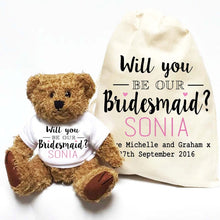 Load image into Gallery viewer, Personalized Bridal Party Teddy Bears - Flower Girl - Ring Boy- Bridesmaids