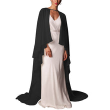 Load image into Gallery viewer, Soft Shoulders and Elegance Chiffon Long Evening Cape-Wedding Wrap or Mis Quince Cape