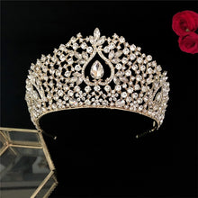 Load image into Gallery viewer, Solitaire Design Cubic Zirconia Tiara - Crown for Bride - Quinceanera or Pageant