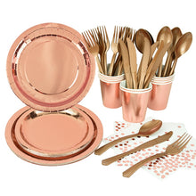 Load image into Gallery viewer, Rose Gold Party Disposable Tableware Sets- Wedding-Bachelorette-Shower Party Assorted Decorations