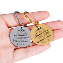 Load image into Gallery viewer, Years Married Anniversary Personalized Keychain-Customized with Name Date Key Ring Gift