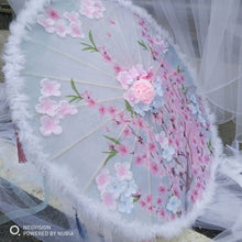 Load image into Gallery viewer, Feathers Flower and Tassel Decorative Bridal Shower Parasol-Umbrella