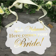 Load image into Gallery viewer, Personalized Assorted Wedding Signs - Here comes your Bride Sign-Ring Bearer-Flower Girl-Queen