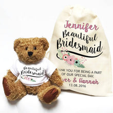 Load image into Gallery viewer, Personalized Bridal Party Teddy Bears - Flower Girl - Ring Boy- Bridesmaids