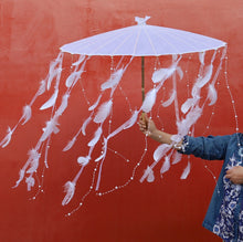 Load image into Gallery viewer, Paper Silk Parasol - Decorative Umbrella for Bridal Shower or Baby Shower