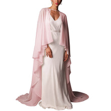 Load image into Gallery viewer, Soft Shoulders and Elegance Chiffon Long Evening Cape-Wedding Wrap or Mis Quince Cape