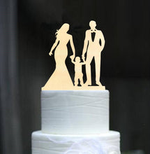 Load image into Gallery viewer, Family Wedding Cake Topper Bride and Groom Cake Toppers with Kids