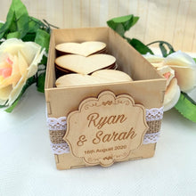 Load image into Gallery viewer, Guestbook Alternative Personalized Wish Drop Box with Larger Hearts and Sign