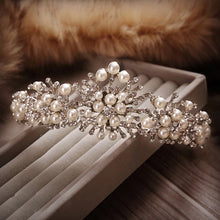 Load image into Gallery viewer, Elegant Nouvelle Fashion Pearl Crown Crystal Rhinestone Tiara
