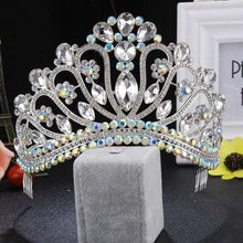Load image into Gallery viewer, Her Royal Tiara-Rhinestone Headpiece with Comb for Wedding - Beauty Pageant Crown - Prom - Quinceanera