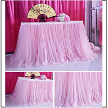 Load image into Gallery viewer, Party Tulle Table Skirt - Party Decor Table Skirting-Wedding Table Skirt