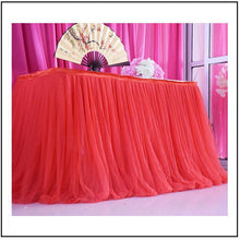 Load image into Gallery viewer, Party Tulle Table Skirt - Party Decor Table Skirting-Wedding Table Skirt