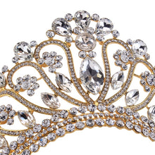 Load image into Gallery viewer, Her Royal Tiara-Rhinestone Headpiece with Comb for Wedding - Beauty Pageant Crown - Prom - Quinceanera