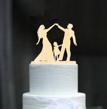Load image into Gallery viewer, Family Wedding Cake Topper Bride and Groom Cake Toppers with Kids