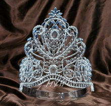 Load image into Gallery viewer, Towering Star Handmade Full Crown with Clear Austrian Rhinestones- Headpiece-Beauty Pageant -Quince
