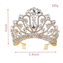 Load image into Gallery viewer, Her Royal Tiara-Rhinestone Headpiece with Comb for Wedding - Beauty Pageant Crown - Prom - Quinceanera