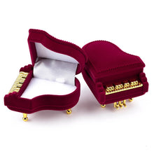Load image into Gallery viewer, Unique Piano Velvet Jewelry Box - Wedding Ring Box - Gift Box for Jewelry Any Occasion