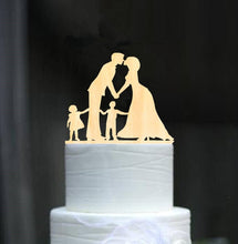 Load image into Gallery viewer, Family Wedding Cake Topper Bride and Groom Cake Toppers with Kids