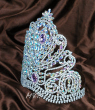 Load image into Gallery viewer, Towering Star Handmade Full Crown with Clear Austrian Rhinestones- Headpiece-Beauty Pageant -Quince