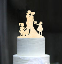 Load image into Gallery viewer, Family Wedding Cake Topper Bride and Groom Cake Toppers with Kids