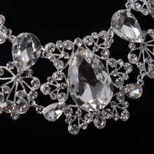 Load image into Gallery viewer, Lace Pattern Silver Rhinestone Evening Jewelry Set - Bridal or Quinceanera Jewelry