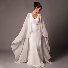 Load image into Gallery viewer, Soft Shoulders and Elegance Chiffon Long Evening Cape-Wedding Wrap or Mis Quince Cape