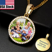 Load image into Gallery viewer, Custom Photo Necklace Personalized Round Medallion