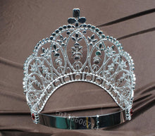 Load image into Gallery viewer, Fancy Red Crystal Queen Crown for Quinceanera or Pageant - Hair Ornaments- Jewelry Accessories