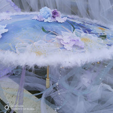 Load image into Gallery viewer, Feathers Flower and Tassel Decorative Bridal Shower Parasol-Umbrella