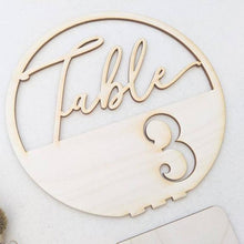 Load image into Gallery viewer, Rustic Wooden Table Numbers With Holder - Acrylic Silver and Gold Finish Available