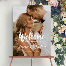 Load image into Gallery viewer, Personalized Custom Photo Wedding Welcome Sign