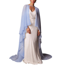 Load image into Gallery viewer, Soft Shoulders and Elegance Chiffon Long Evening Cape-Wedding Wrap or Mis Quince Cape