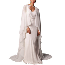 Load image into Gallery viewer, Soft Shoulders and Elegance Chiffon Long Evening Cape-Wedding Wrap or Mis Quince Cape