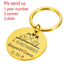 Load image into Gallery viewer, Years Married Anniversary Personalized Keychain-Customized with Name Date Key Ring Gift