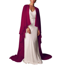 Load image into Gallery viewer, Soft Shoulders and Elegance Chiffon Long Evening Cape-Wedding Wrap or Mis Quince Cape