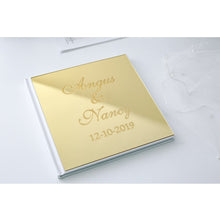 Load image into Gallery viewer, Personalized Fancy Acrylic Mirror Look Guest Book in Gold or Silver
