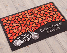 Load image into Gallery viewer, Personalized Wedding Guest Book Alternative-Rustic Sign-In Frame with Bicycle Theme