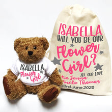 Load image into Gallery viewer, Personalized Bridal Party Teddy Bears - Flower Girl - Ring Boy- Bridesmaids