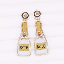 Load image into Gallery viewer, Boho Earrings - Fashion Beaded Earrings - Bride Chic Bottle Earrings