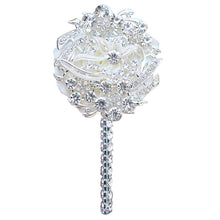 Load image into Gallery viewer, Luxury Full Satin Ribbon and Crystal Jeweled-Adorned Boutonniere