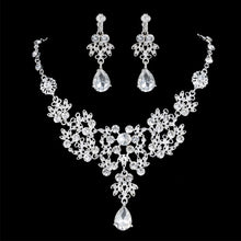 Load image into Gallery viewer, Princesa Crystal Tiaras and Jewelry Sets in Assorted Colors with Rhinestone Earrings with Necklace