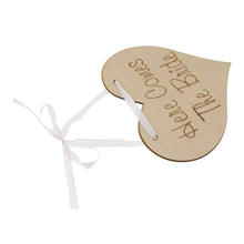 Load image into Gallery viewer, Here Comes The Bride Wood Sign for Ring Boy or Flower Girl