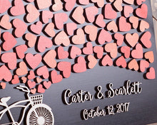 Load image into Gallery viewer, Personalized Wedding Guest Book Alternative-Rustic Sign-In Frame with Bicycle Theme