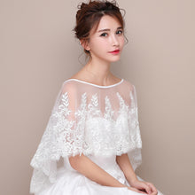 Load image into Gallery viewer, Lovely Light Ivory Lace Bridal Cape