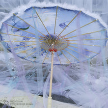 Load image into Gallery viewer, Feathers Flower and Tassel Decorative Bridal Shower Parasol-Umbrella