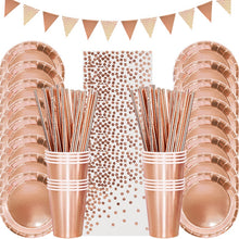 Load image into Gallery viewer, Rose Gold Party Disposable Tableware Sets- Wedding-Bachelorette-Shower Party Assorted Decorations