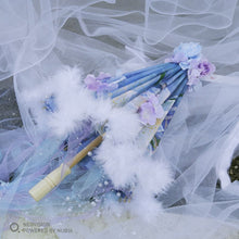 Load image into Gallery viewer, Feathers Flower and Tassel Decorative Bridal Shower Parasol-Umbrella