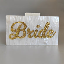 Load image into Gallery viewer, White Acrylic Pearl Shell Look Luxury Bridal Clutch - Fancy Brides Purse

