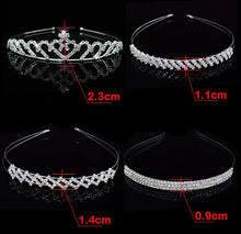 Load image into Gallery viewer, Princess Wedding Bridal Flower Girl Tiara-Crown-Headband Crystal Rhinestone Jewelry Hair Accessories